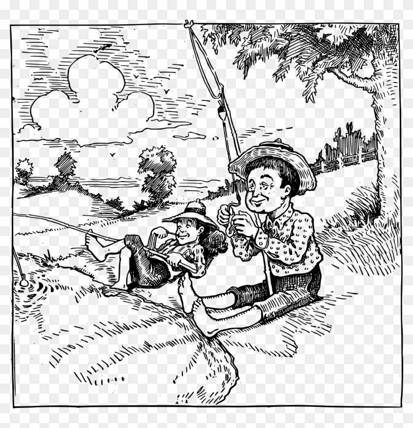 Clip Freeuse Fishing Boys Big Image Png - Clip Art Transparent Png