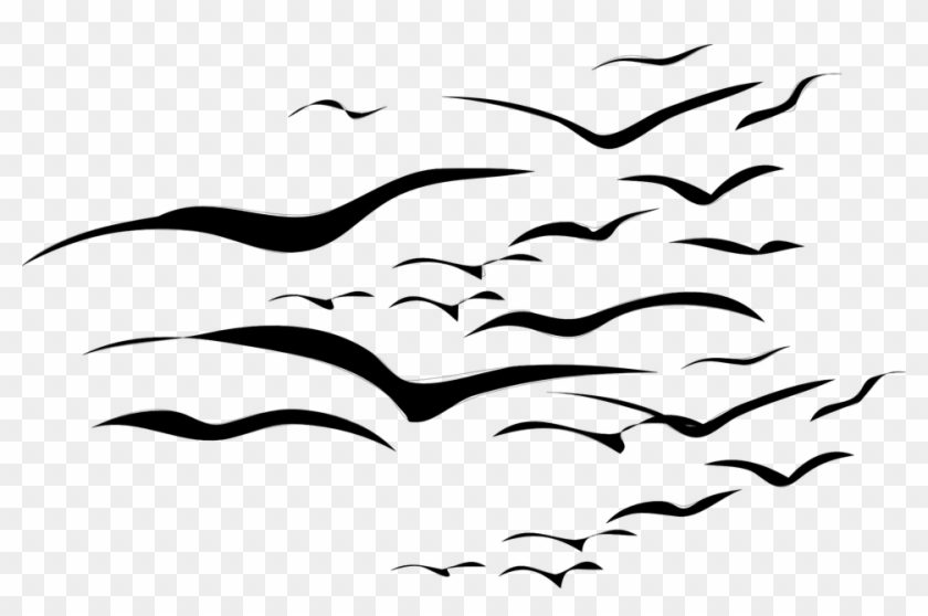 On The Wing - Birds In The Distance Drawing Clipart #436131