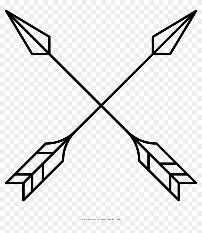 Cross Arrows Coloring Page - Crossed Arrows Clipart - Png Download #436412