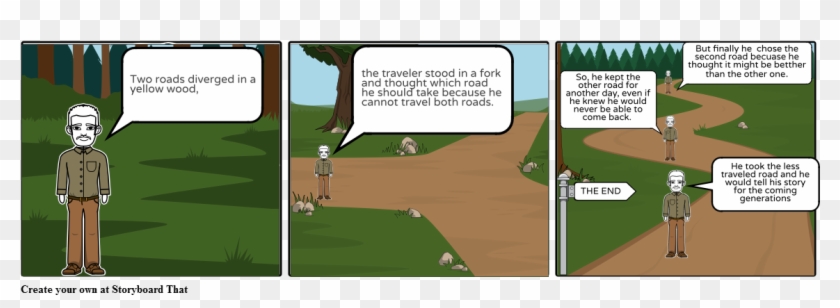 The Road Not Taken By Robert Frost - Cartoon Clipart #437156
