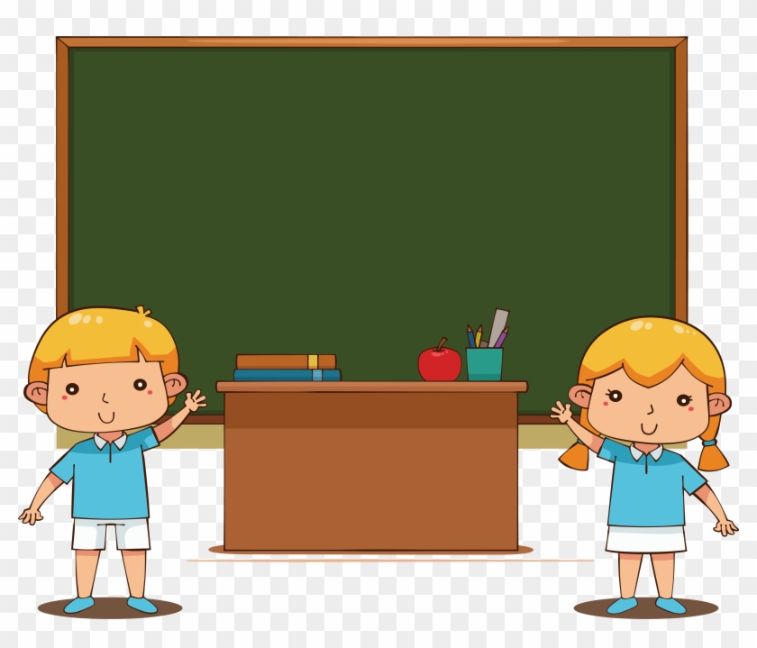 School Euclidean Vector Computer File - Girl Beside Table Clip Arts - Png Download