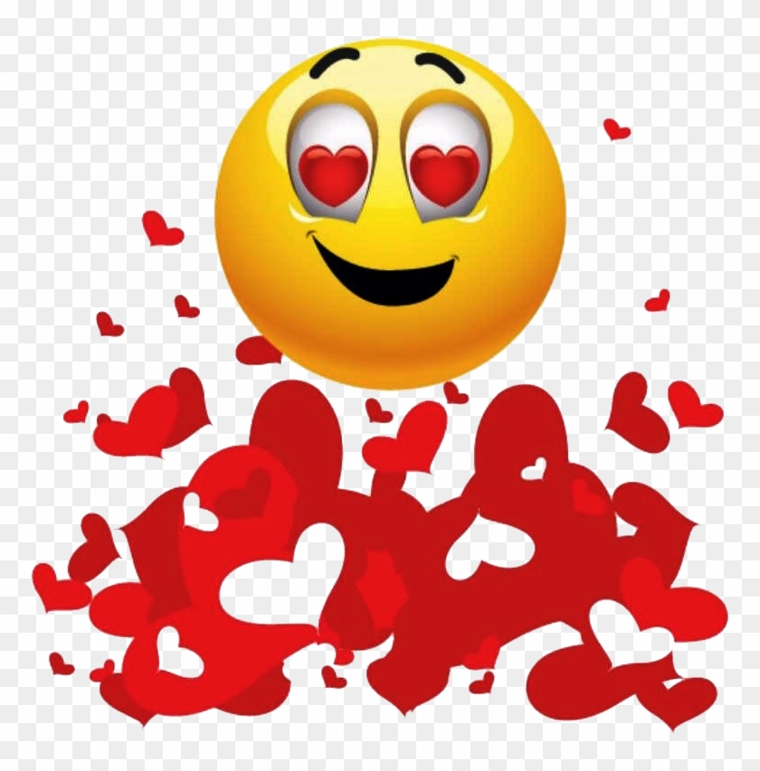 Enamorado Con Corazones Abajo - Emoji Enamorado Png Clipart