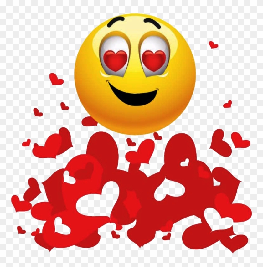 Enamorado Con Corazones Abajo - Emoji Enamorado Png Clipart #437812
