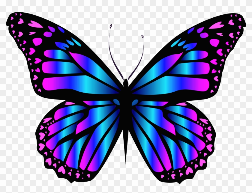 Butterfly Images, Butterfly Clip Art, Butterfly Painting, - Blue Butterfly - Png Download