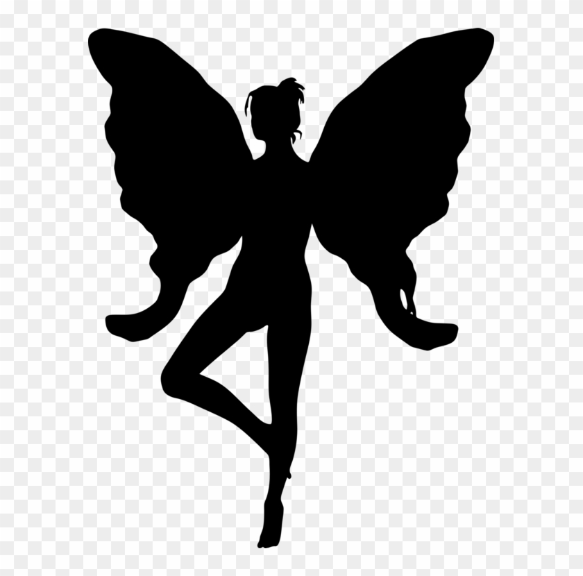 Silhouette Fairy Drawing Magic Download - Fairy Wings Silhouette Clipart