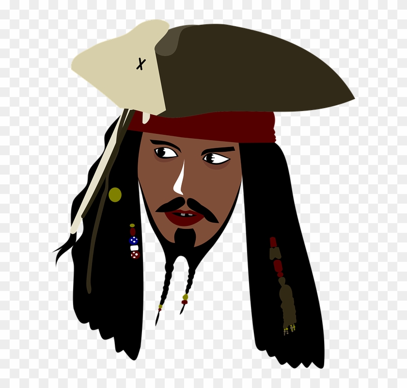 Painting Of Captain Jack Sparrows Face, Hair And Hat - Captain Jack Sparrow Clip Art - Png Download #438524