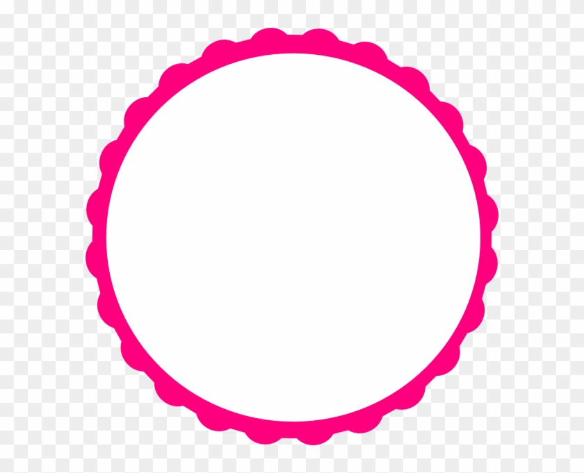 Teal Scallop Circle Frame Clip Art At Clker - Circle Red Frame Png Transparent Png #438532