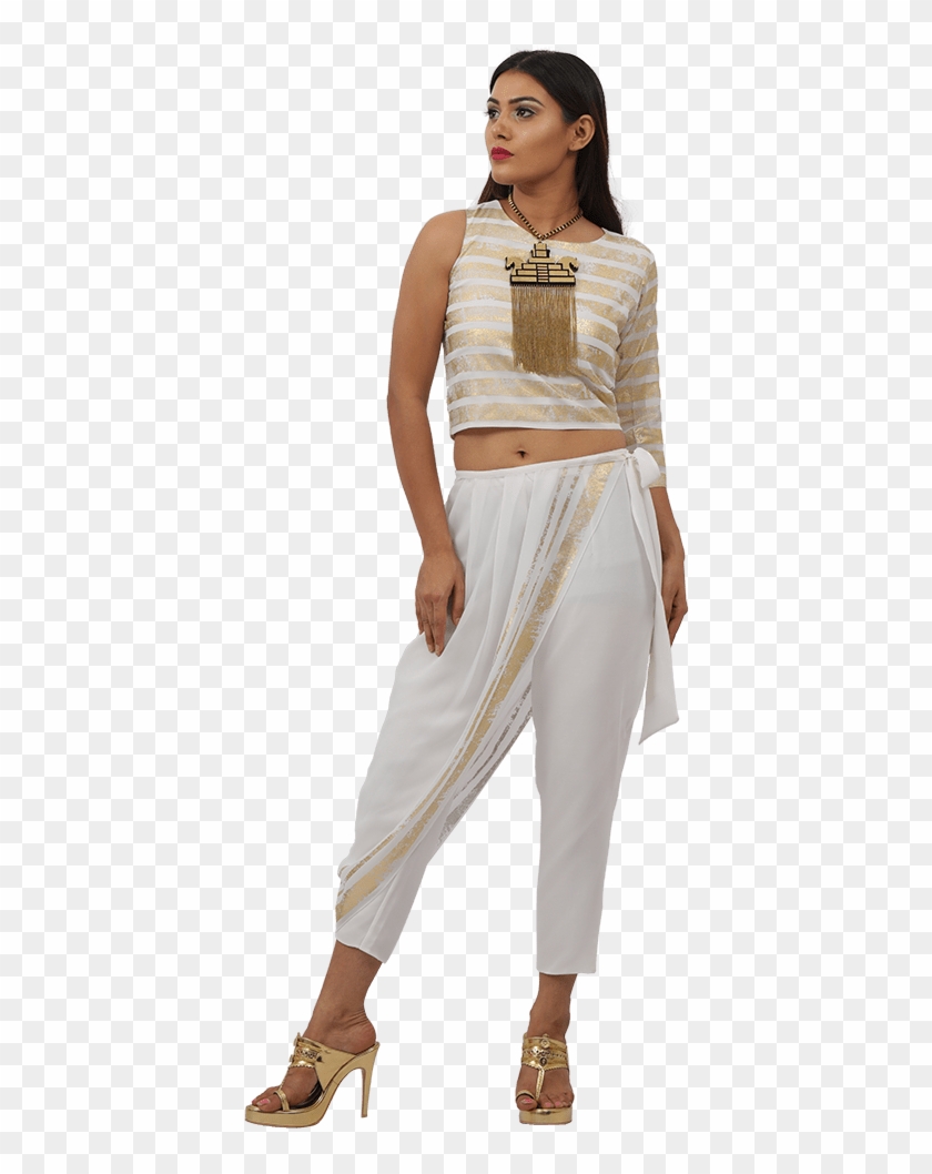 Bahubali 2 Tie-up Blouse & Wrap Around Pants - Photo Shoot Clipart