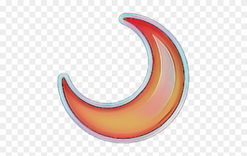 #moon #orange #magic #luna #medialuna #emoji #whatsapp - Circle Clipart