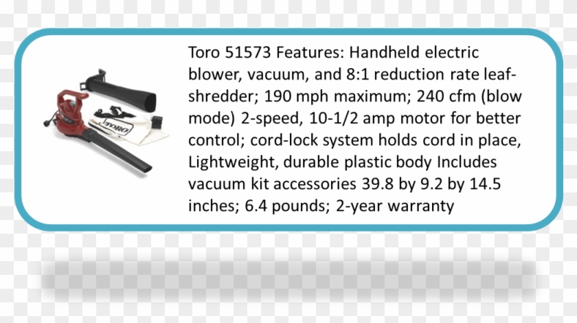 Toro 51573 Leaf Blower For Gutter Cleaning - Kinsights Clipart #4302499