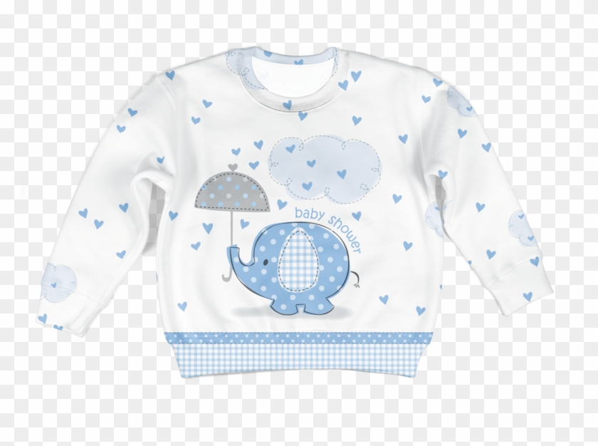 3d Cute Elephant Baby Shower Kid Full Print Hoodie - Pegatinas Para Baby Shower Varon Clipart