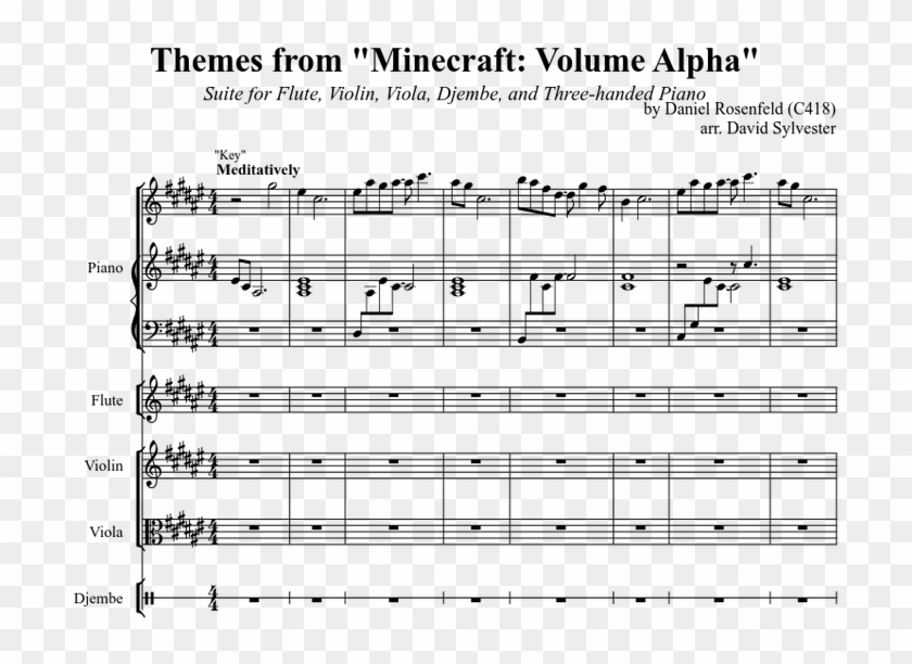Themes From "minecraft - Sheet Music Clipart #4305501
