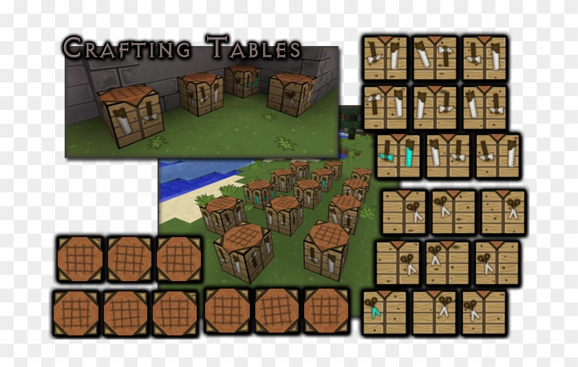 Craftingtable - Minecraft Crafting Table Texture Pack Clipart