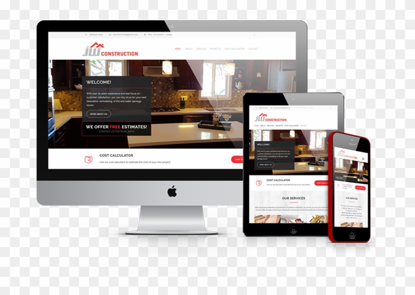 Jw Construction Custom Designed Website - Imac 27 Clipart