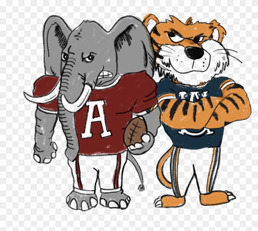Two Football Dilemmas - Alabama Vs Auburn Cartoon Clipart #4313608
