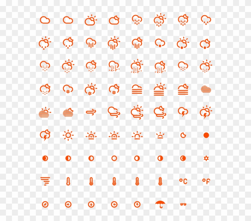 Climacons, 75 Free Weather Icons - Free Weather Icons Ttf Clipart #4318492