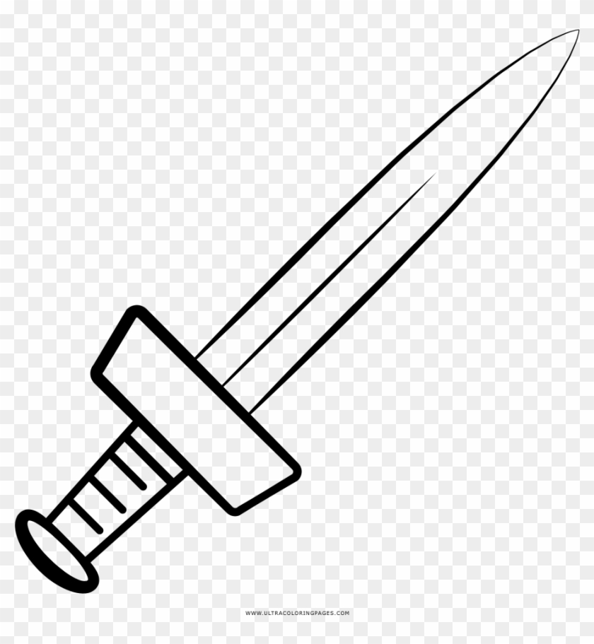 Short Sword Coloring Page - Black Icon Short Sword Clipart #4319325