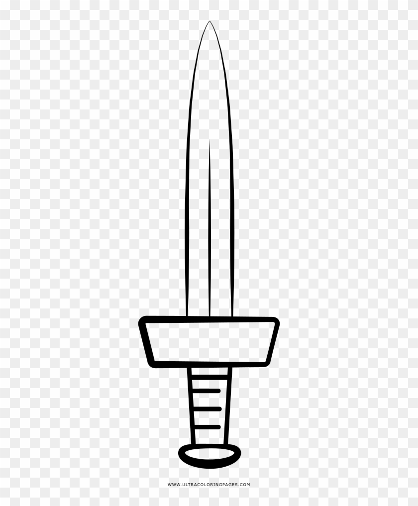 Short Sword Coloring Page - Line Art Clipart #4319363