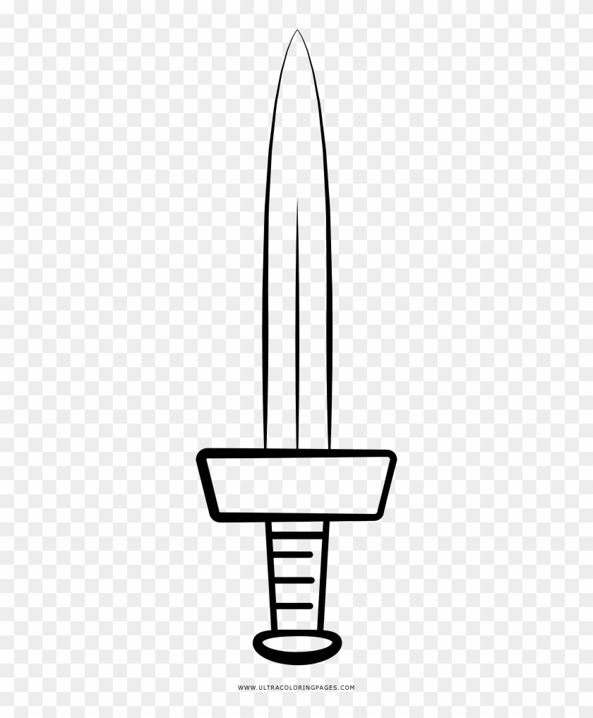 Short Sword Coloring Page - Line Art Clipart