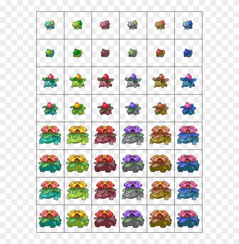 Pokemon Recolors The First 151 Pokemons' Families Sprites Clipart