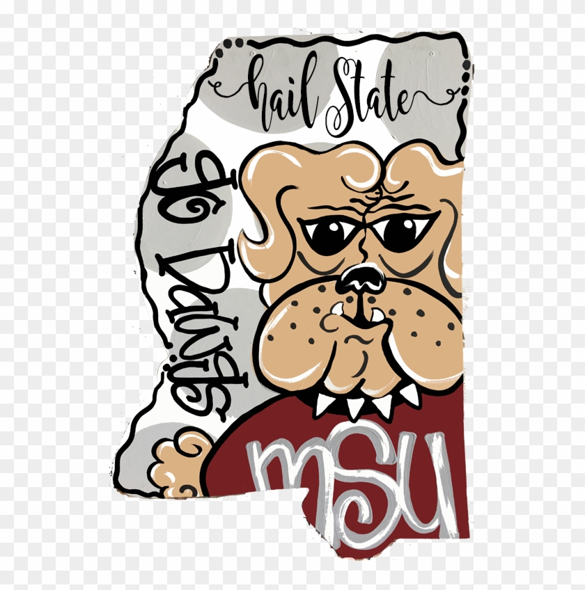 Ms Bulldawgs Msu State Door Hanger - Ms State Door Hanger Clipart