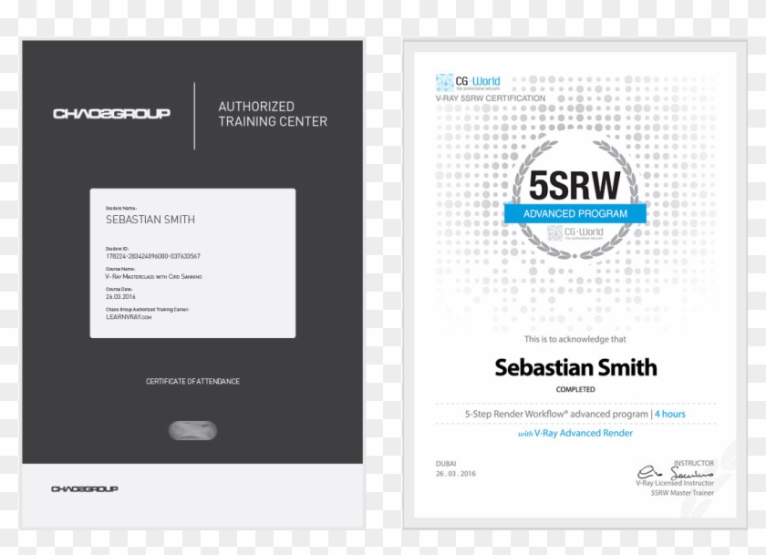 Certificatins Chaos 5srw Big Nobg - Vray 5srw Certificate Clipart #4324410