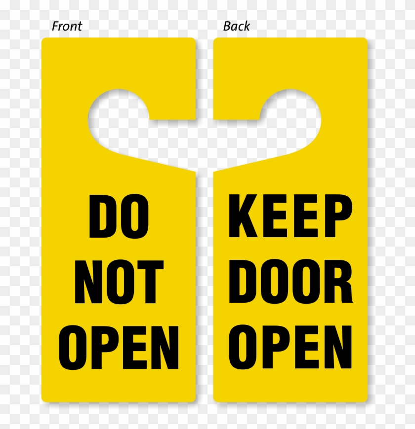 Do Not Open / Keep Open Door Hanger - Not Open Door Sign Clipart