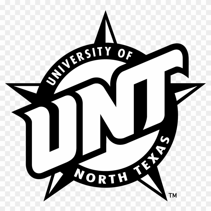 Unt Mean Green Logo Black And White - University Of North Texas Clipart #4324864