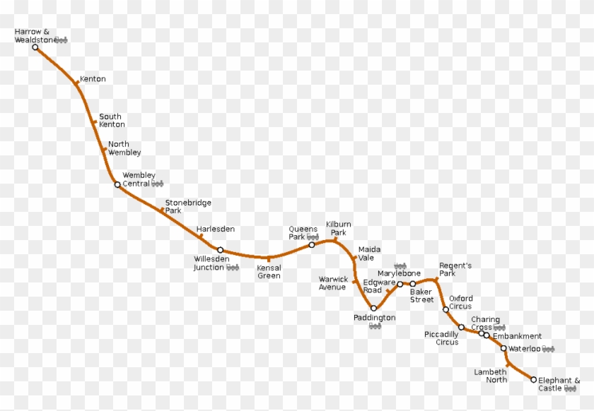 Bakerloo Line Map Clipart #4324904