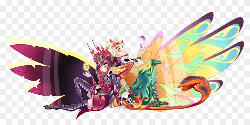 Xayah & Rakan By Imako-chan Hd 4k 6k 8k Wallpaper Background - League Of Legends Rakan And Xayah Art Clipart