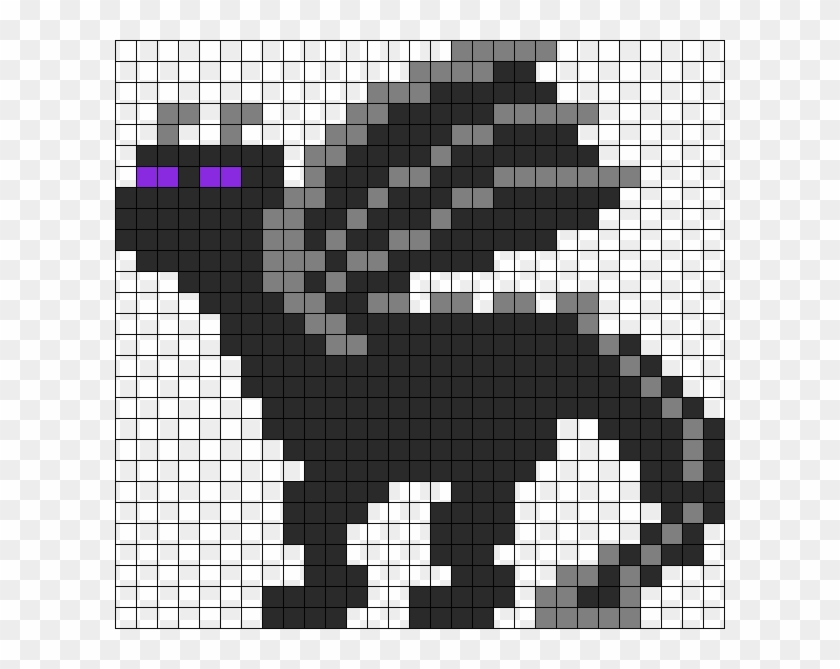 Minecraft Ender Dragon Perler Bead Pattern - Minecraft Dragon Pixel Art Clipart