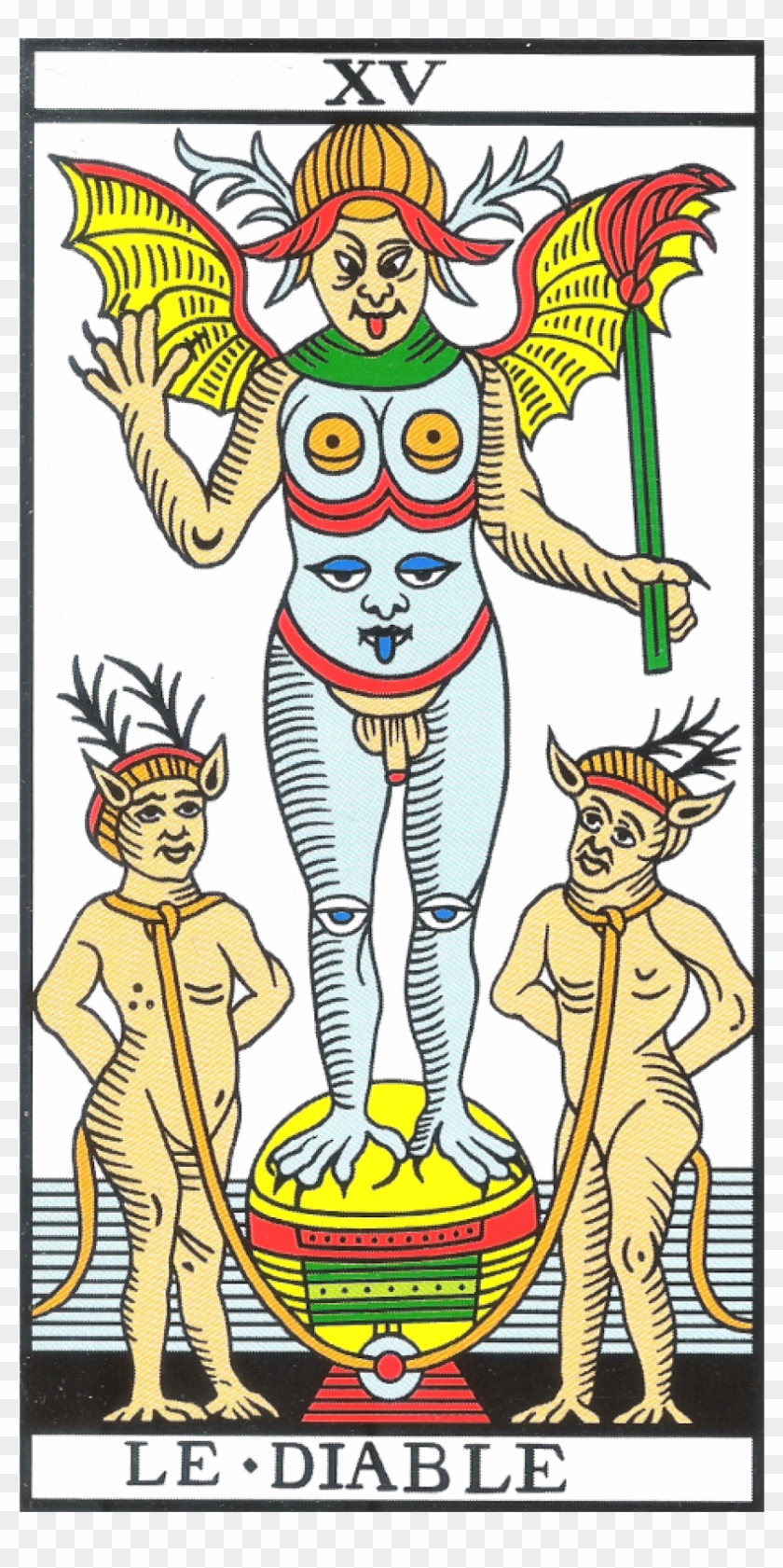 Carta Tarot Arcano El Diablo - Diablo Tarot Clipart