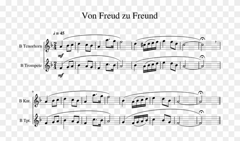 Von Freud Zu Freund Piano Tutorial - Sheet Music Clipart
