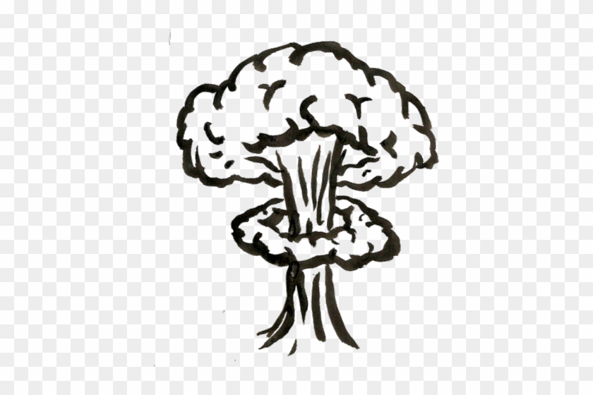 Drawn Explosion Nuclear Warhead - Nuclear Explosion Drawing Png Clipart #4327589