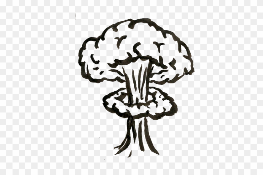 Drawn Explosion Nuclear Warhead - Nuclear Explosion Drawing Png Clipart