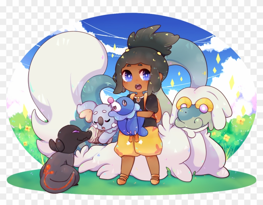 Hau, Drampa, Komala, Popplio, And Sandalit - Cartoon Clipart