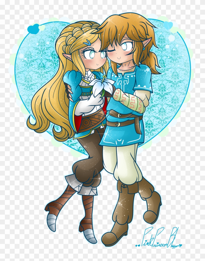 Botw Zelda X Link - Cartoon Clipart
