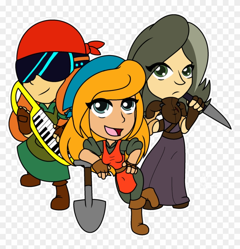 Got The Chance To Draw Our Lovely Protag Trio <3 - Cartoon Clipart