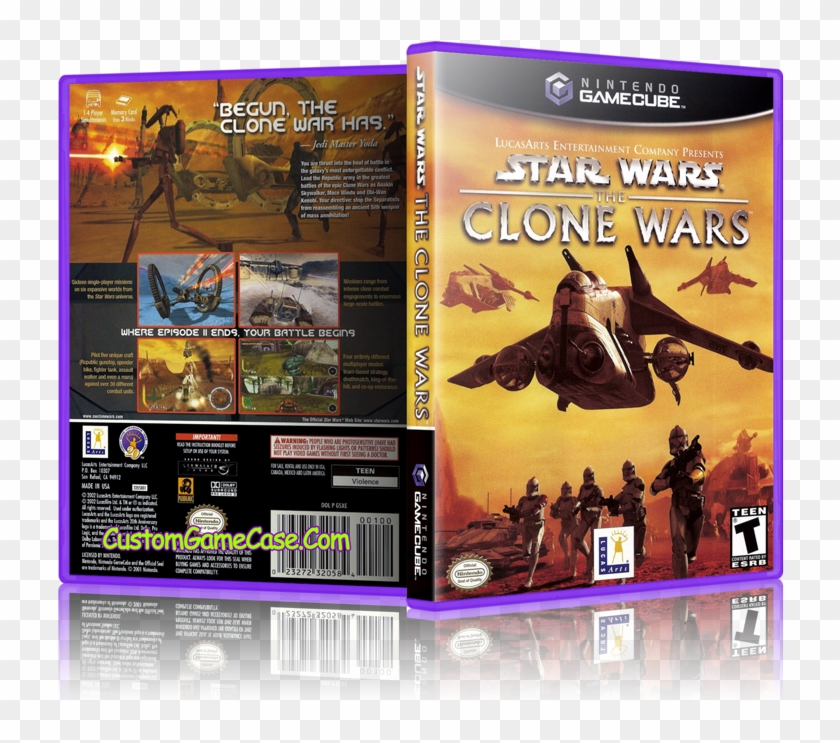 Star Wars The Clone Wars Front Cover Gamecube Box Art - Star Wars Clone Wars Gamecube Clipart #4331657