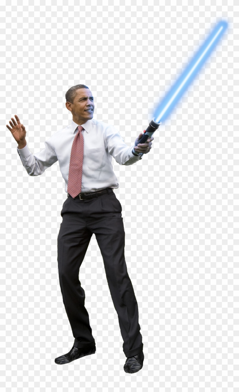 holding lightsaber