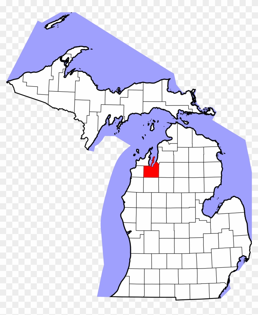 Map Of Michigan Highlighting Grand Traverse County - Kalamazoo On A Map Clipart
