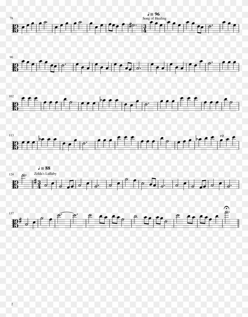 The Ocarina Of Time Sheet Music Composed By Transcribed - Sheet Music Clipart