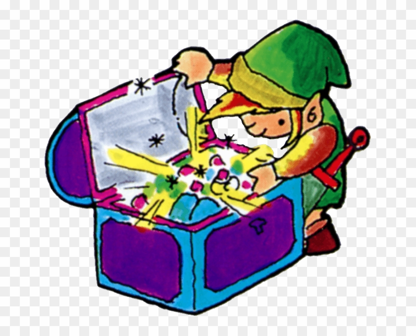 Tloz Link Opening A Treasure Chest Artwork - Link Opening Chest Clipart #4332803