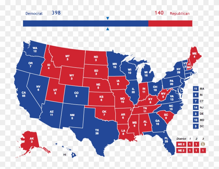 Map Of Us 2016 Election Clipart #4333294