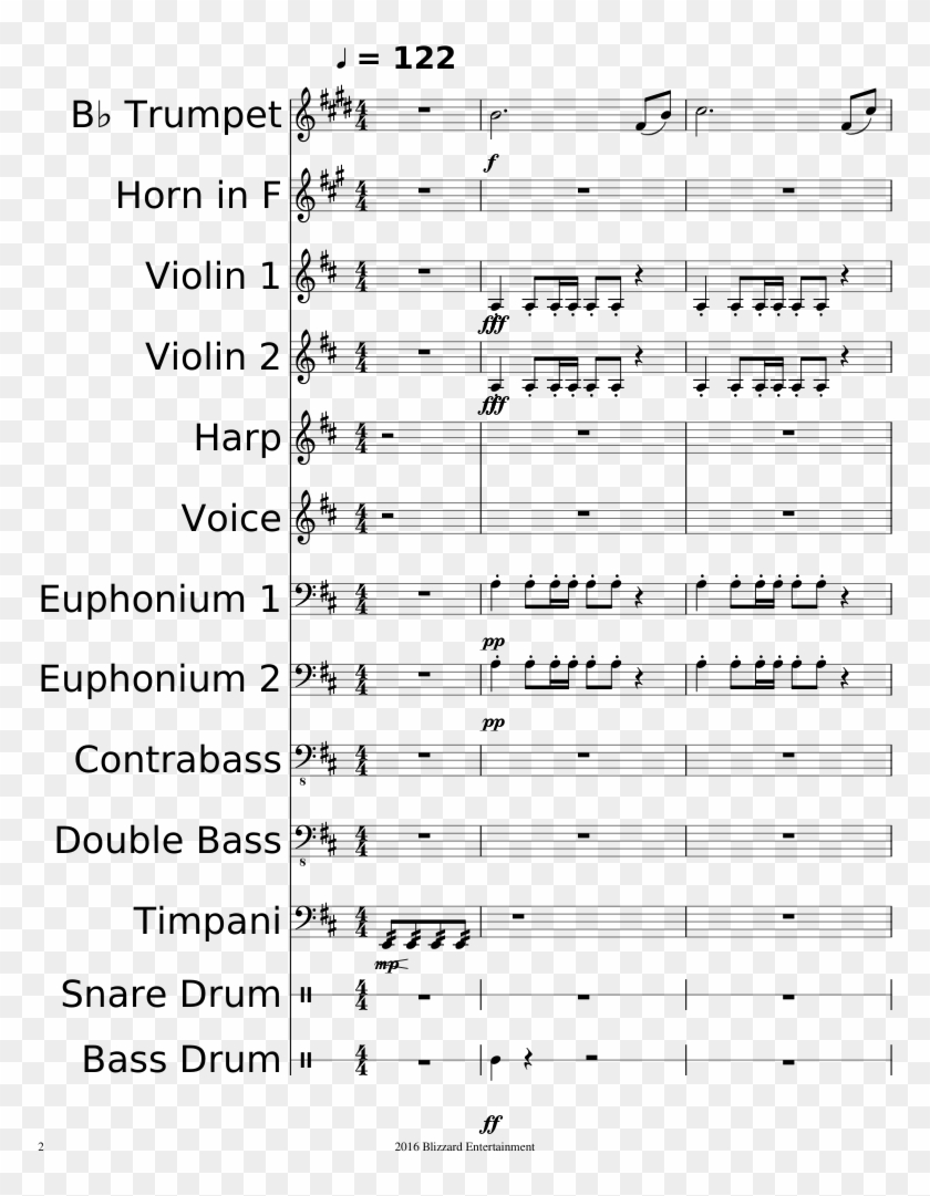 Overwatch Main Theme Sheet Music Composed By Composed - Overwatch Play Of The Game Notes Clipart