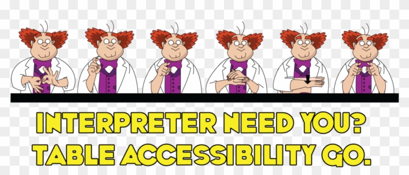 Professor Max Signs, "interpreter Need You - Cartoon Clipart
