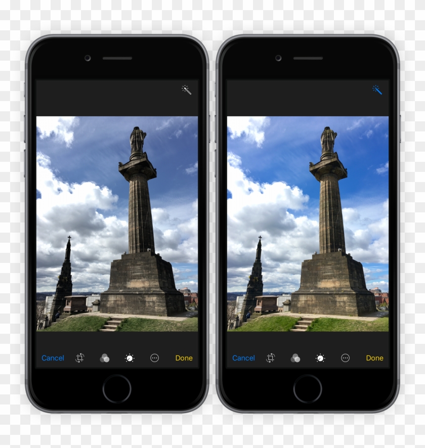 First, There's The Auto-enhance Option, Which Automatically - Iphone Clipart
