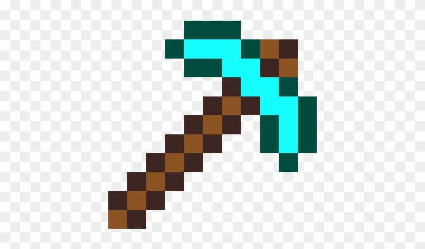 Diamond Pickaxe - Minecraft Iron Pickaxe Texture Clipart #4336105