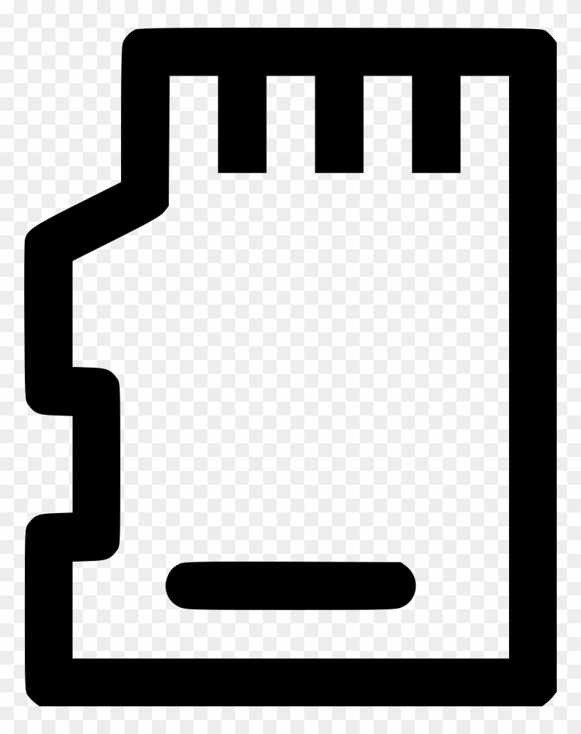 Memorycard Sdcard Storage Outline Chip Microsd Sd Comments - Sd Card Outline Clipart #4337122