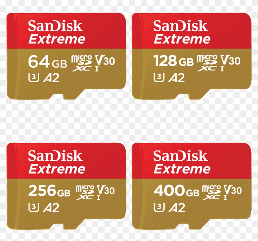 Sandisk Extreme V30 A2 Series Gb Micro Sd Card Front - Memory For Gopro Hero 7 Clipart #4337575